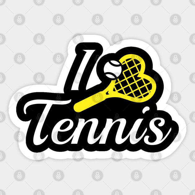 I Love Tennis Sticker by VectorPlanet
